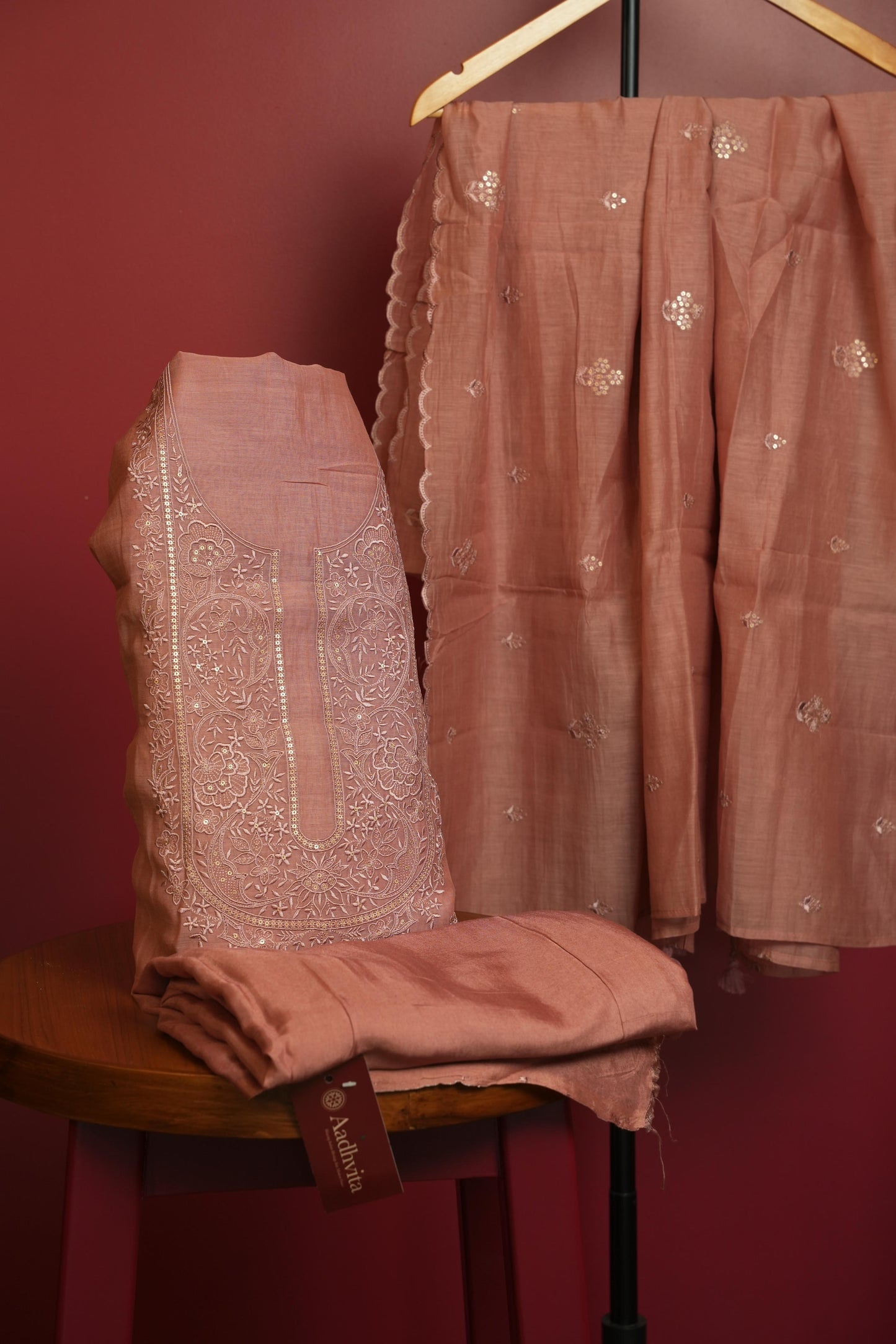 Mul Chanderi 3 pc Suit