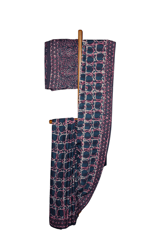 Modal Silk Ajrakh Saree