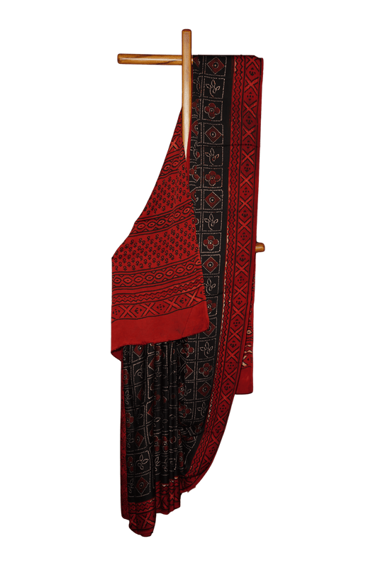 Modal Silk Ajrakh Saree