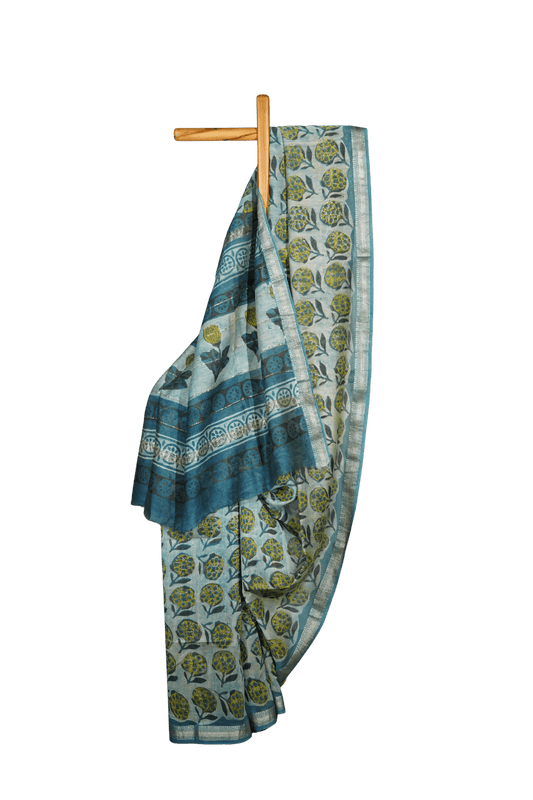 Chanderi Ajrak Saree