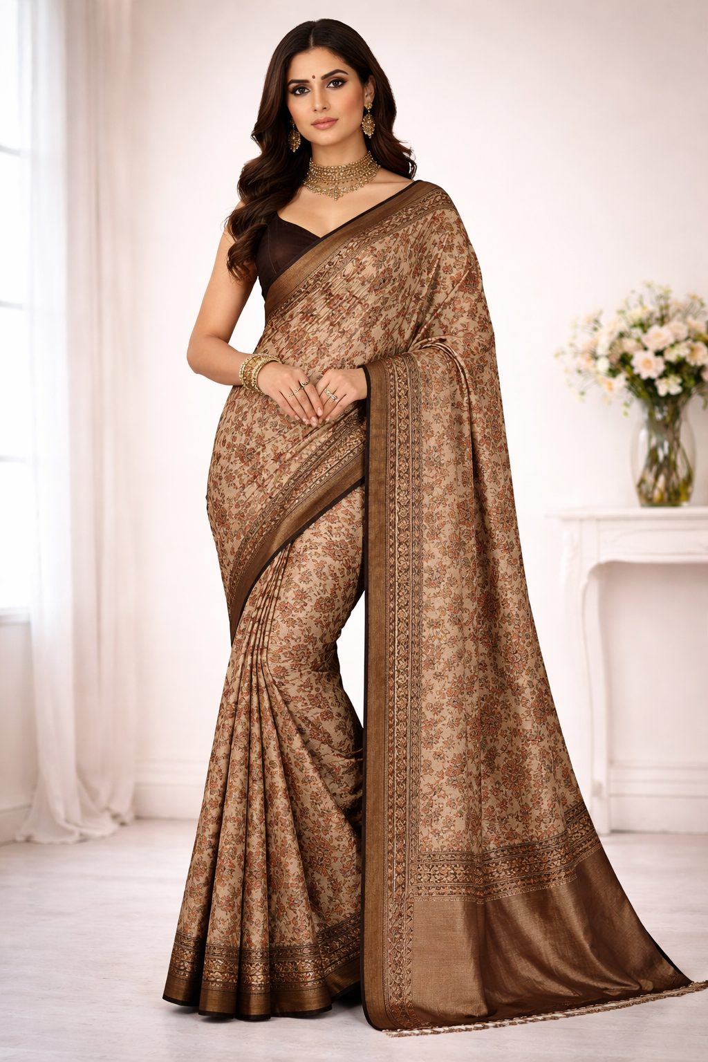 Modal Silk Ajrakh Saree