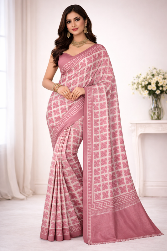 Modal Silk Ajrakh Saree